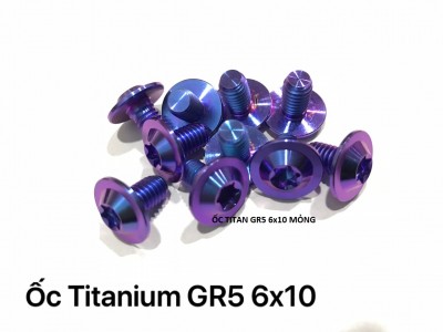 ỐC TITANIUM GR5 6x10 ĐẦU MỎNG VÀ 5x15 DÀN ÁO HONDA