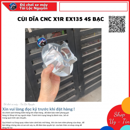 CÙI DĨA X1R CNC BẠC GẮN CHO XE EXCITER 135 4S