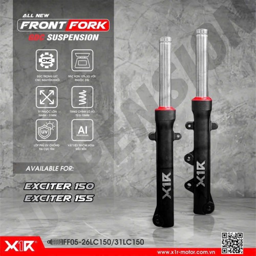 PHUỘC TRƯỚC X1R CHÍNH HÃNG TY VÀNG/BẠC EX150/155