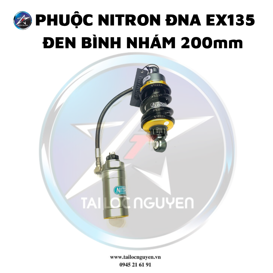 PHUỘC NITRON ĐNA EX135 ĐEN BÌNH NHÁM 220mm(1)